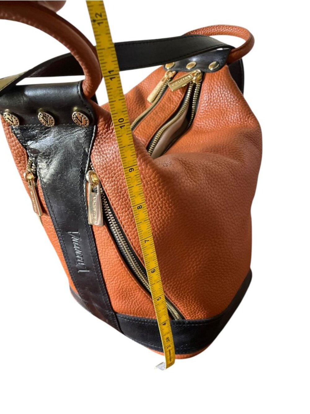 Valentina Italy Genuine Pebbled Leather Convertible Sling Backpack Bag - Excelle - Picture 7 of 12